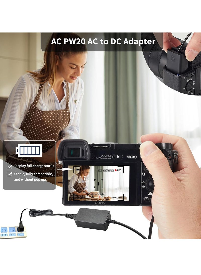 TIGER AC PW20 Power Supply Adapter & NP-FW50 Dummy Battery Kit for Sony Alpha Cameras – Compatible with A6500, A6400, A6300, A6100, A6000, A5100, A7 Series, RX10, ZV-E10 – Continuous Power for Photography and Videography  - Image 5