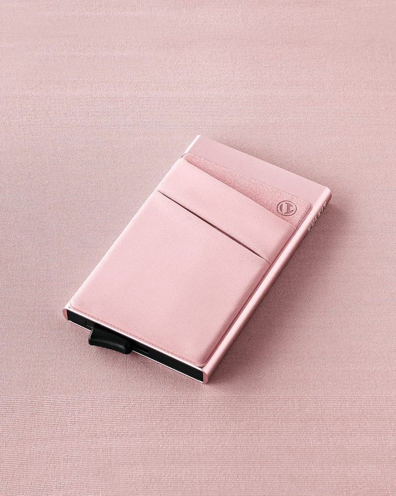 VULKIT VULKIT Card Holder with Money Pocket Pop Up Wallet RFID Blocking Slim Metal Bank Card Case Holds 5 Cards and Notes(Rose Gold)  - Image 5
