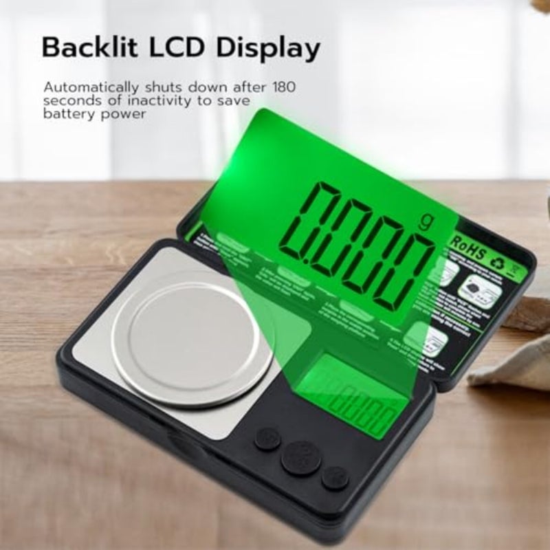 50g/0.001g Digital Milligram Scale - High Precision Portable Microgram Pocket Scale with 50g Calibration Weight and Tare Function for Jewelry, Gold, Oud, Saffron, Spices and Espresso - Image 4