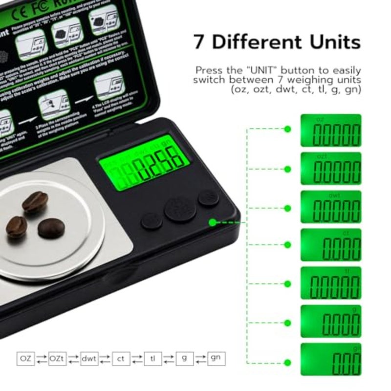 50g/0.001g Digital Milligram Scale - High Precision Portable Microgram Pocket Scale with 50g Calibration Weight and Tare Function for Jewelry, Gold, Oud, Saffron, Spices and Espresso - Image 5