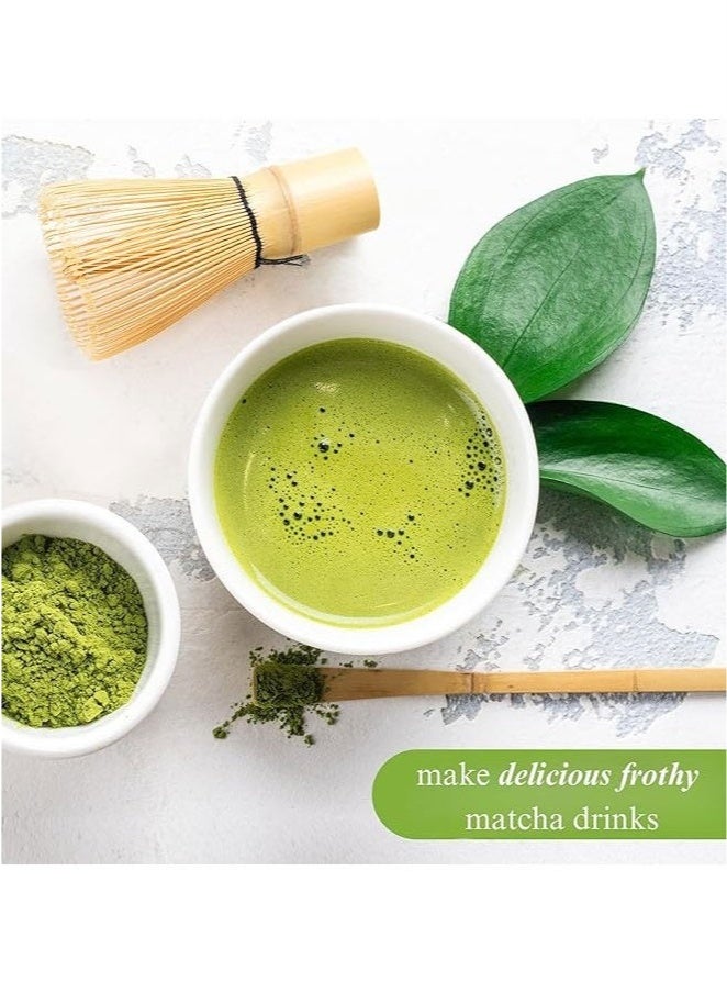 4 Piece Matcha Tea Set Matcha Whisk Kit Matcha Ceramic Bowl Matcha Whisk, White Whisk Holder Traditional Scoop Perfect Set to a Traditional of Matcha Tool (Pink and White) - Image 5