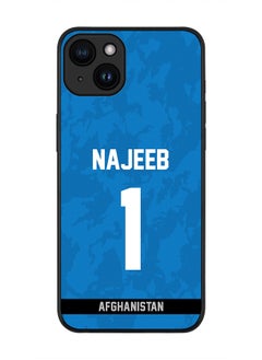 Cover for iPhone 15 Case , Rugged Black Slim fit Soft Flexible Thin Protective Phone Cases - Player Name - Najibullah Zadran, Jersey Number- 1
