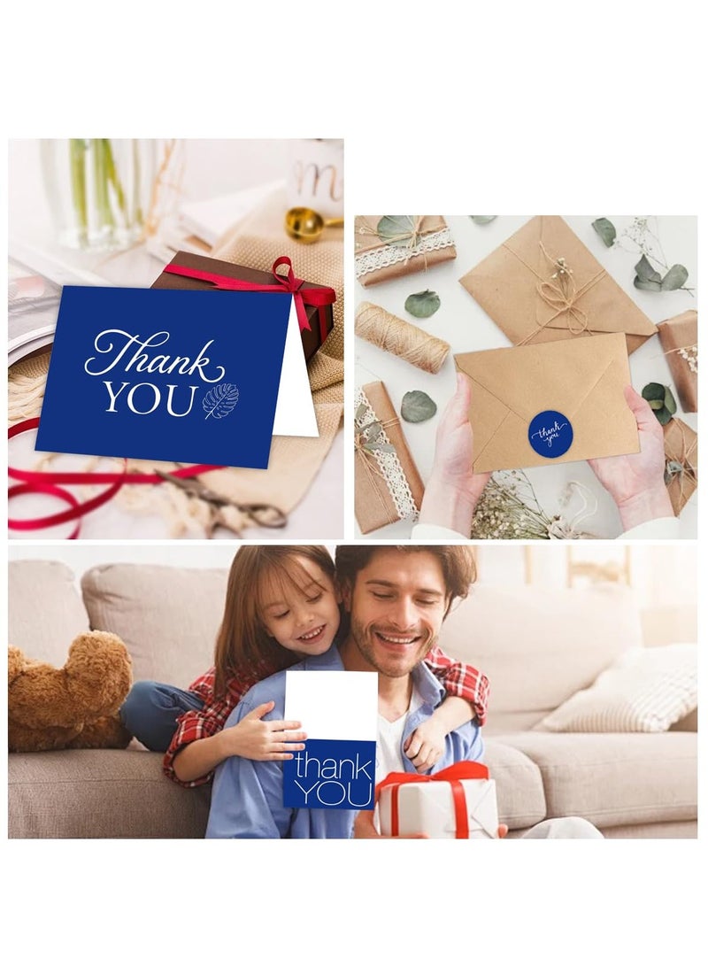 Zikra 24 PCS Thank You Cards with Envelopes, Thank You Notes with Envelopes Set for Wedding, Bridal Shower, Baby Shower, Small Business, Teacher, Graduation - Blue - Image 2