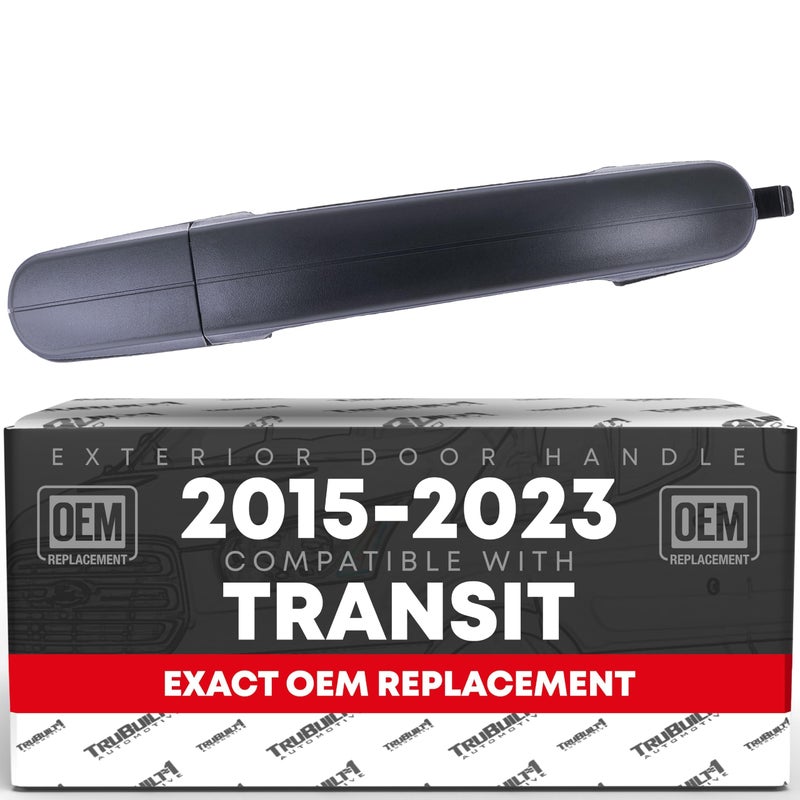 Exterior Rear Passenger Sliding Door Handle Replacement  Compatible with 20152023 Ford Transit  Textured Black Plastic  OEM BK2Z6126604A BK2Z61218B08A 97699