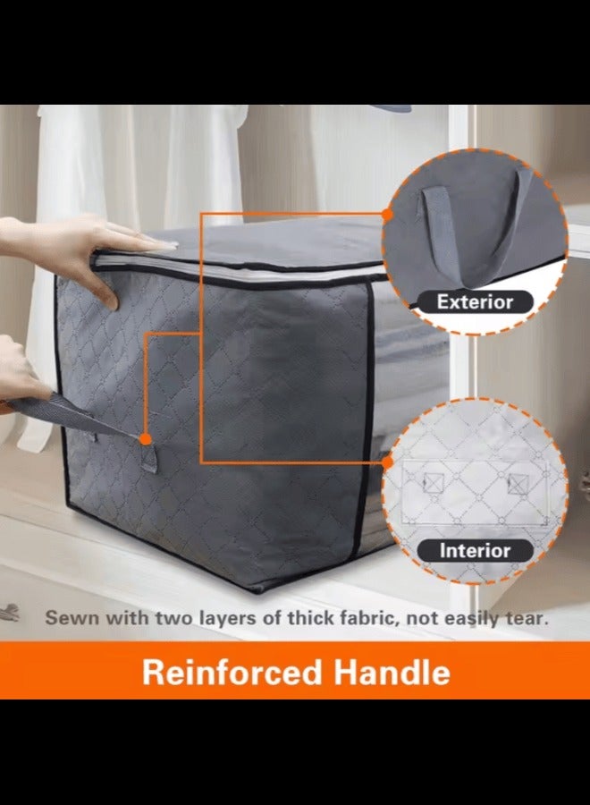 H.F.J HFJ 5 Pack 60×40cm Large Storage Bags, Clothes Storage Bins Foldable Closet Organizers Storage Containers with Durable Handles Thick Fabric for Blanket Comforter Clothing Bedding 90L - Image 4