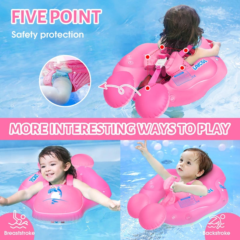 LAYCOL Baby Swimming Float with UPF50+ Sun Canopy Baby Floats for Pool No Flip Overbaby Pool for Baby Age of 3-36 Months - Image 5