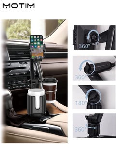 Motim 3 IN 1 Car Phone Mount with Cup Holder, Multi-Functional Expand Car Cup 360° Rotating Phone Holder for SUV / Car, Car Rotatable Phone Mount, Compatible with Most Smart Phones  - Image 4