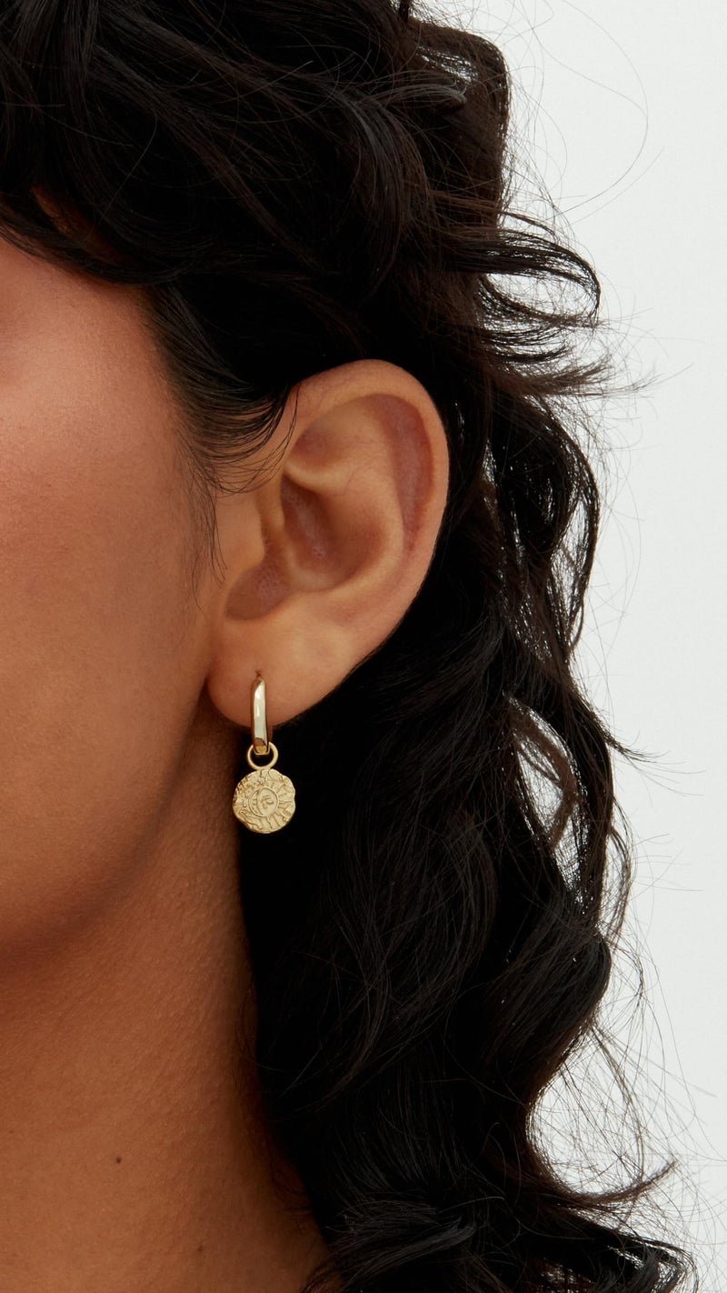 PAVOI Rhodium Plated S925 Sterling Silver Post Lightweight Drop Dangle Huggie Hoop Earrings for Women | Dainty Coin Earrings - Image 2