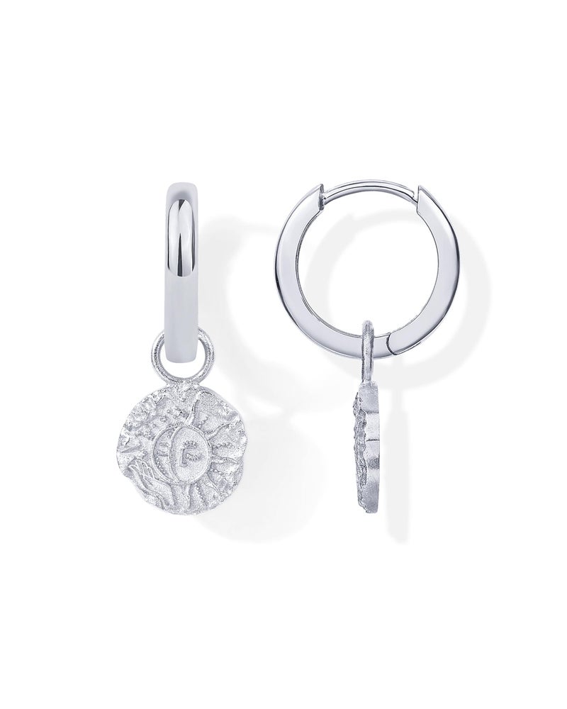 PAVOI Rhodium Plated S925 Sterling Silver Post Lightweight Drop Dangle Huggie Hoop Earrings for Women | Dainty Coin Earrings - Image 1