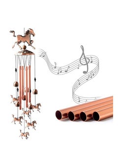 Generic Vintage Bronze Horse Wind Chime for Garden Electroplated metal steed 