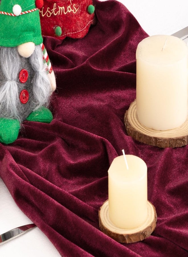 DeZerlor Velvet Table Runner Christmas Table Runner 20 x 120 Inch Luxurious Elegant Velvet Fabric Table Decorations for Xmas Dinner Holiday Wedding Bridal Baby Shower, Burgundy Red - Image 3