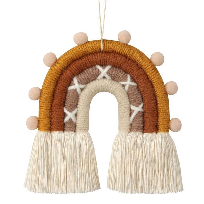MACRAME BOHO RAINBOW CHARM ESSENTIAL OIL DIFFUSER FOR CARS BABY NURSERY CHILDRENS BEDROOM HOME OFFICE COLORFUL DECORATIVE HANGING AIR FRESHENER ACCESSORIES 3X4 ROCKY ROAD