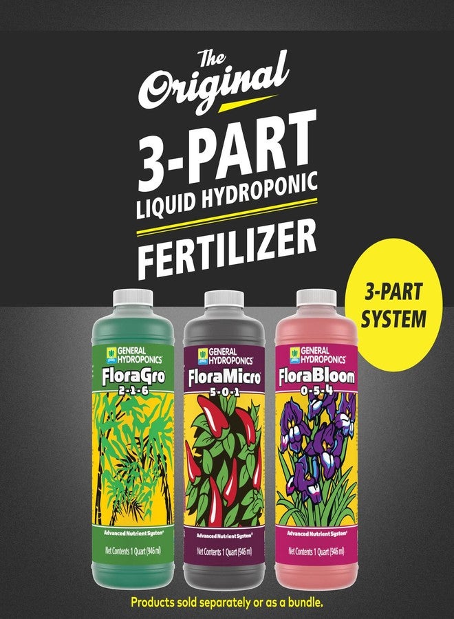 General Hydroponics Flora Series: FloraMicro, FloraBloom, FloraGro - 3-Part Hydroponic Nutrient System, 1 qt. Bottles - Image 2