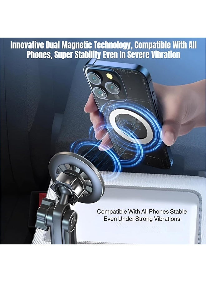 Cup Holder Car Phone Holder - Longer Neck Adjustable- 2 in 1 Multifunctional Car Cup Expander with Magnetic 360° Rotating Design - Keep Phone Secure & Hands-Free Driving - Image 2