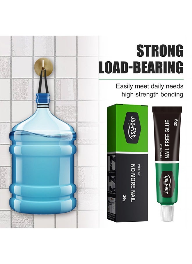 JUE-FISH All-purpose Glue 20g,Nail-free Glue Adhesive Sealant,Nail-Free Glue Waterproof Adhesive Sealant, Multifunctional Adhesive Glue Universal Strong Plastic Glue for Resin Ceramic Metal Glass  - Image 2