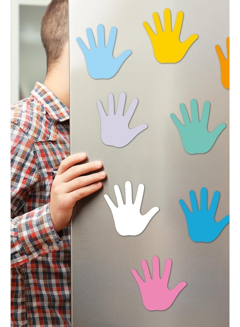 50 Pcs Small Foam Hand Cutouts Stickers – Colorful Handprint Labels for Classroom, Whiteboard, DIY Crafts and Decoration - Image 3