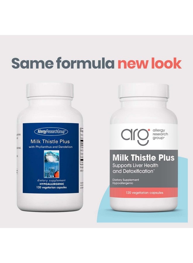 اليرجي ريسيرتش جروب مجموعة أبحاث الحساسية - مكمل عشبة شوك الحليب - دعم صحة الكبد، عشبة شوك الحليب، الهندباء، إزالة السموم، التطهير، كبسولات نباتية - 120 كبسولة - Image 2