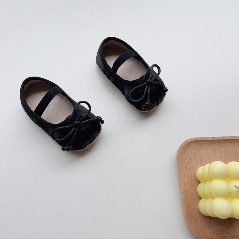Cute Butterfly Bow Toddler Princess Shoes Fall 2024 Black 