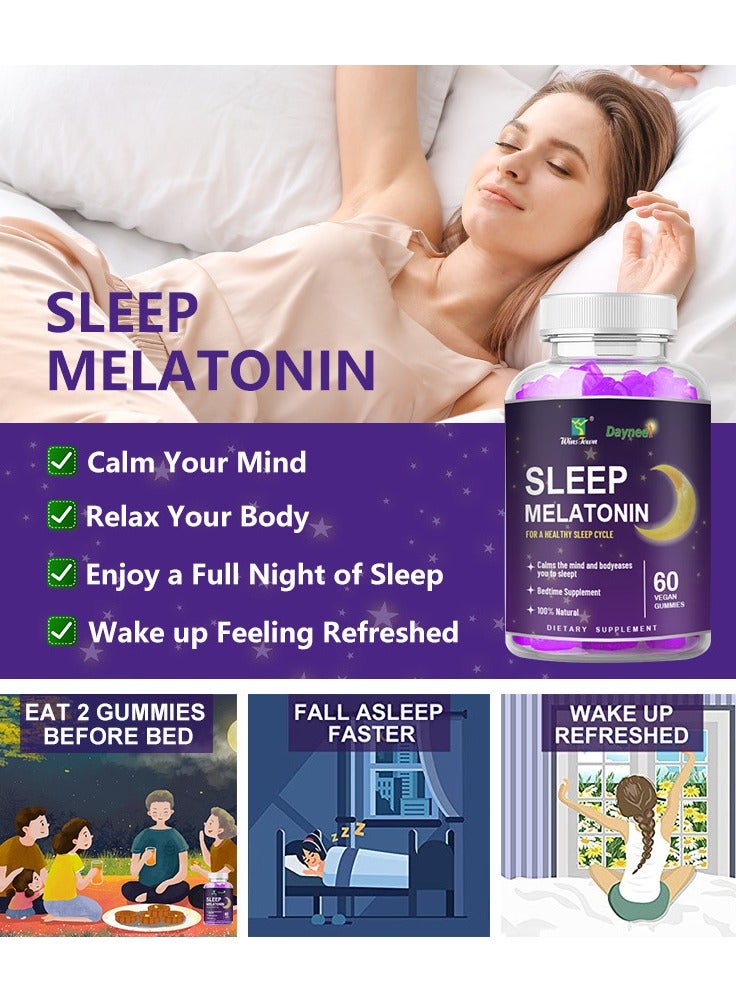 Wins Town Wins Town Melatonin Fast Dissolve Gummies – 60 Vegan Gummies, Nighttime Sleep Aid, Natural Berry Flavor, Non-GMO & Gluten-Free  - Image 2