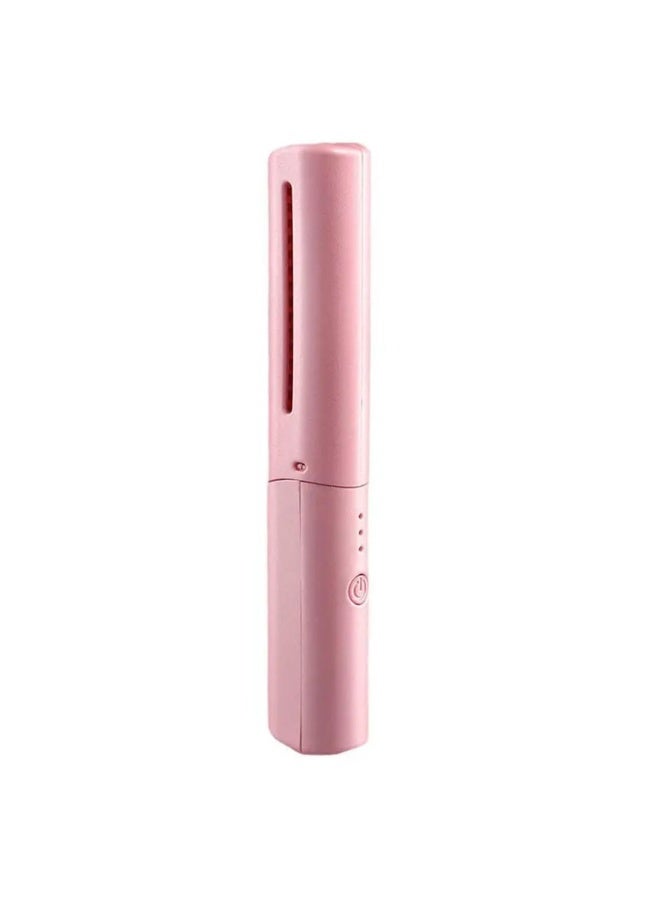 Mini Cordless Rechargeable Hair Straightener Comb, Portable Hot Brush with Negative Ion, Pink - Image 5