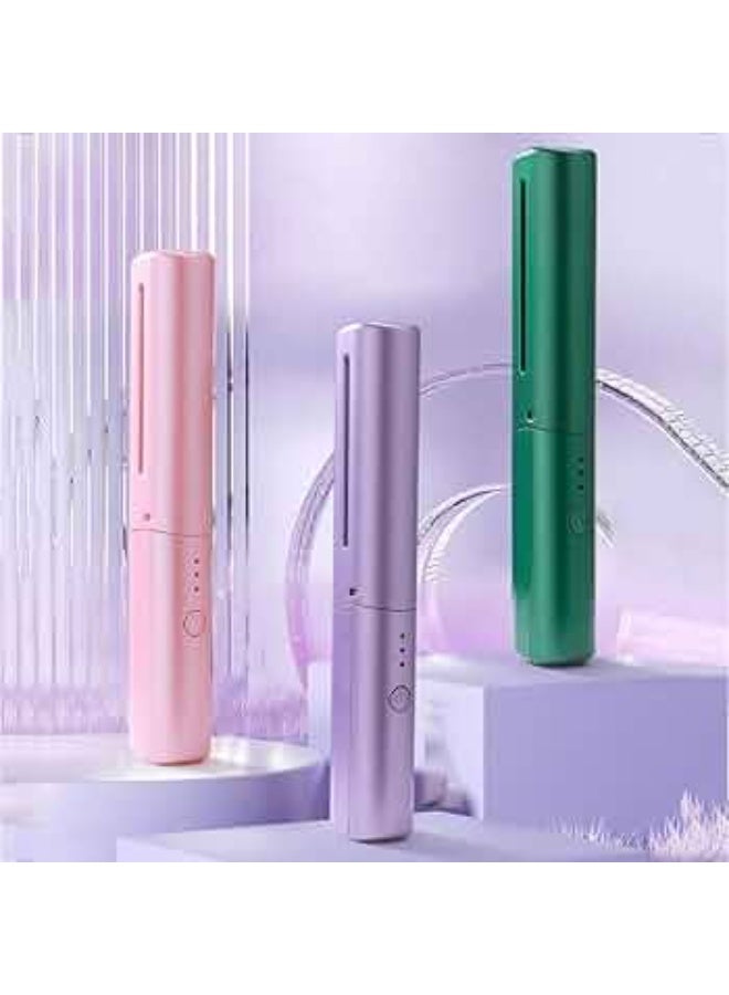 Mini Cordless Rechargeable Hair Straightener Comb, Portable Hot Brush with Negative Ion, Pink - Image 4