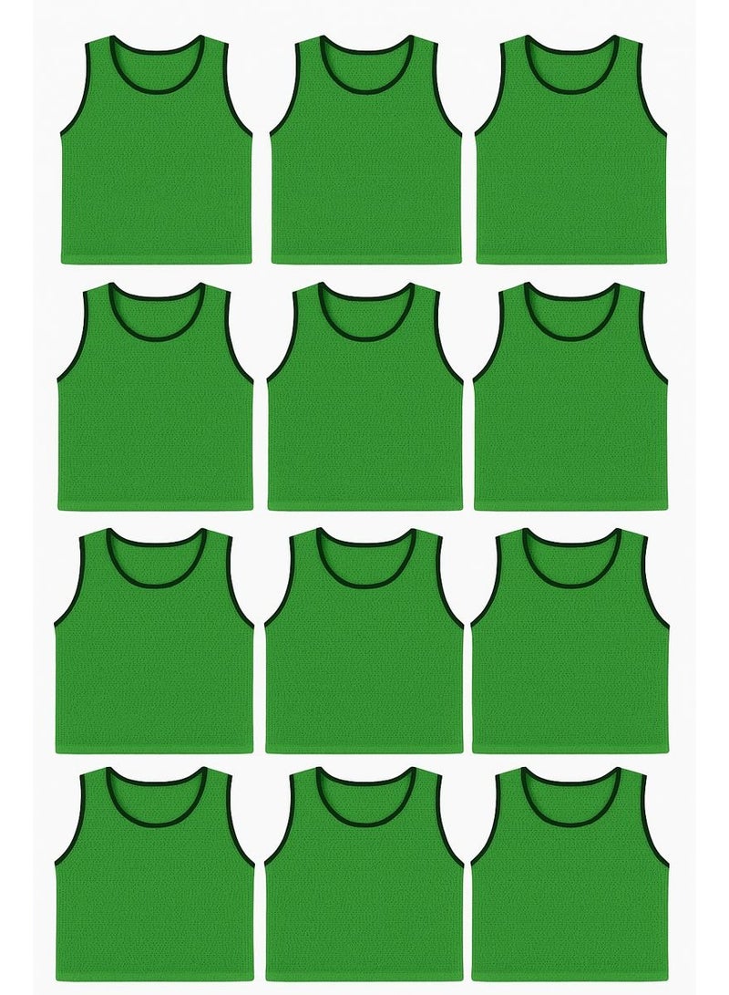 H PRO HM SPORTS Football Pinnies | Training jackets | Set of 12 | Green - Image 1