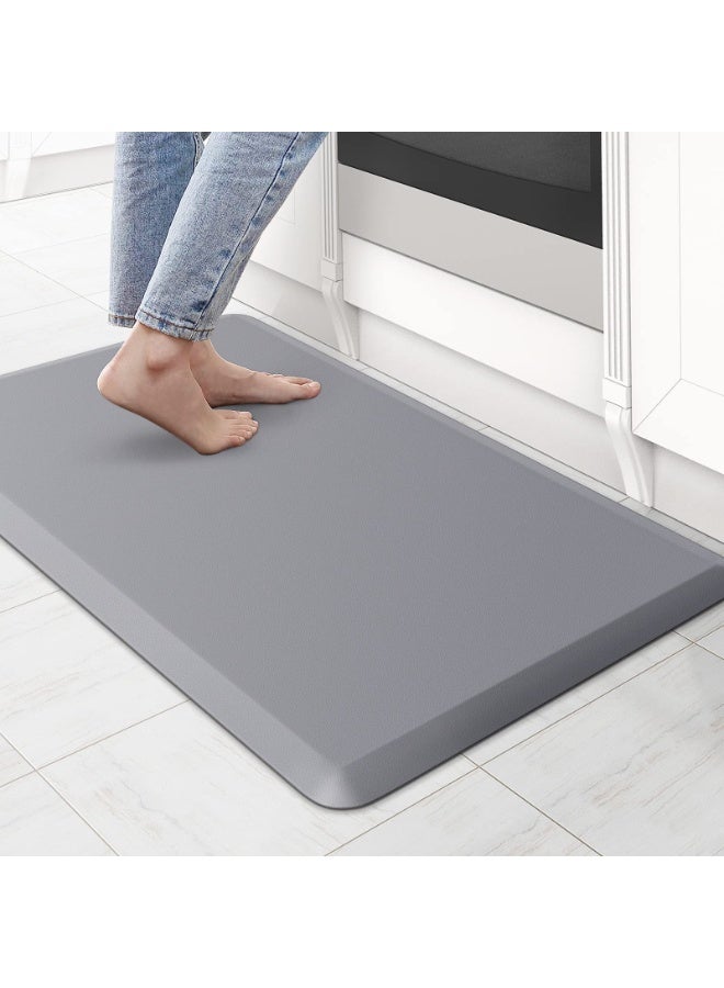 Kitchen Mat Cushioned Anti Fatigue, 17.3"x28", Non Slip Kitchen Rugs and Mats, Waterproof Kitchen Mats for Floor, Standing Desk Mat Comfort Floor Mats for House,Sink,Office,Kitchen (Grey) - Image 1