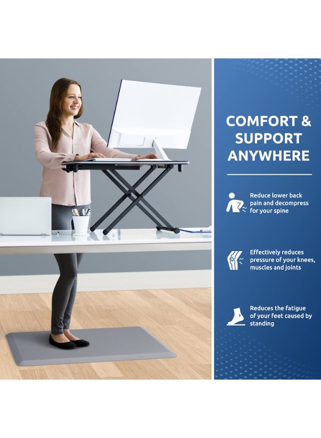 Kitchen Mat Cushioned Anti Fatigue, 17.3"x28", Non Slip Kitchen Rugs and Mats, Waterproof Kitchen Mats for Floor, Standing Desk Mat Comfort Floor Mats for House,Sink,Office,Kitchen (Grey) - Image 4