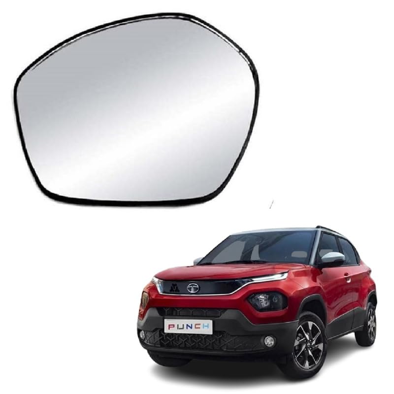 STYCARO - Side View Mirror Glass/Sub Mirror Plate compatible with Tata Punch 2021-2025 Year Model (LEFT PASSENGER SIDE) - Image 1
