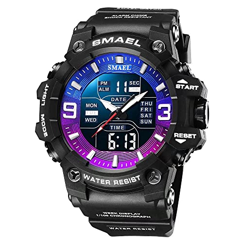 SMAEL Mens Military Watches Outdoor Sports Watch Waterproof LED Date Alarm Digital Analog Wrist Watches for Men - Image 1