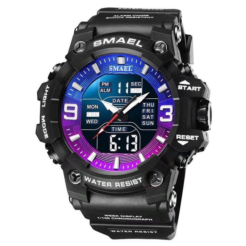 SMAEL Mens Military Watches Outdoor Sports Watch Waterproof LED Date Alarm Digital Analog Wrist Watches for Men - Image 2