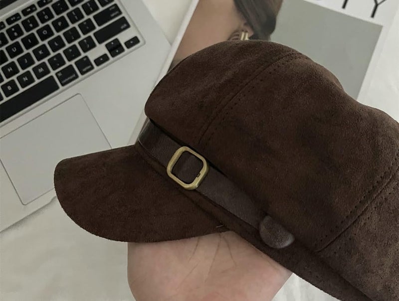 EMGILL Vintage Newsboy Hats Winter Suede Caps Women's Octagonal Hat Fashion Gatsby Cabbie Baker Visor Beret Hat Brown - Image 5
