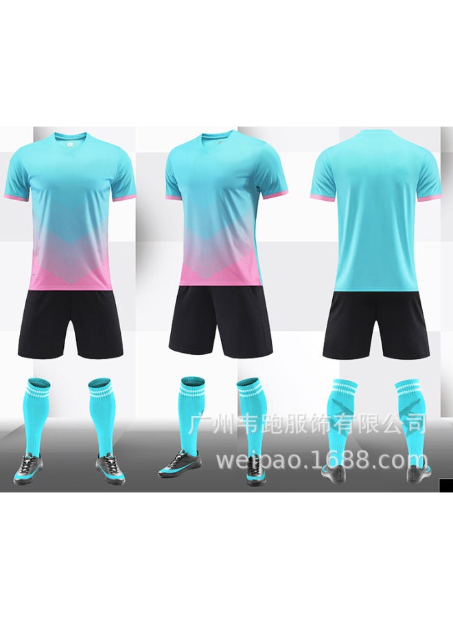 Lake Blue Short Sleeve Football Jersey - Image 1
