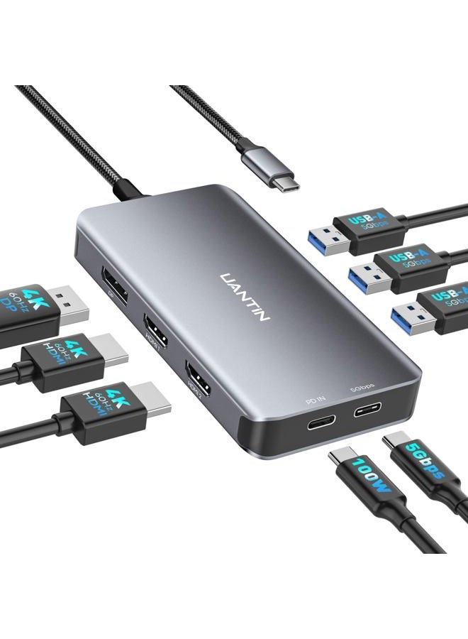 UANTIN 8 in 1 Docking Station Dual Monitor 3A 1C - Image 1