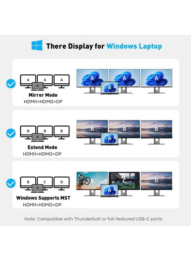 UANTIN 8 in 1 Docking Station Dual Monitor 3A 1C - Image 3