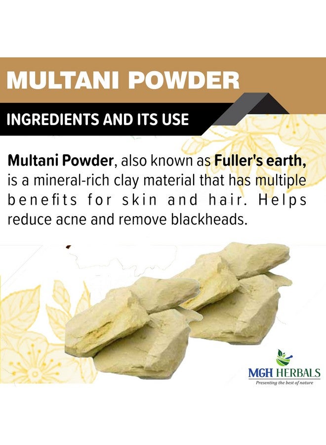 MGH Herbals Multani Mitti Powder (200G) For Black Head Removal, Oil Control, Naturally Glowing Skin, Acne, Pimples, Tan Removal, Dandruff | Fuller'S Earth Face Pack | Bentonite Clay Mask, 200Gm  - Image 4