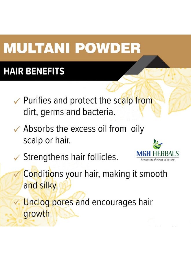 MGH Herbals Multani Mitti Powder (200G) For Black Head Removal, Oil Control, Naturally Glowing Skin, Acne, Pimples, Tan Removal, Dandruff | Fuller'S Earth Face Pack | Bentonite Clay Mask, 200Gm  - Image 3
