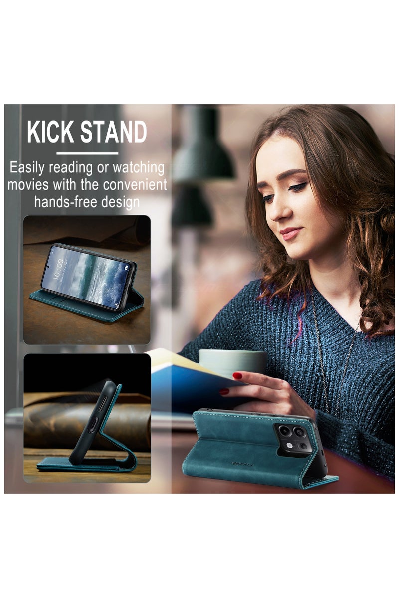 CaseMe Xiaomi Redmi Note 13 Pro 5G Wallet Case Book Folding Flip Folio Case with Magnetic Kickstand Card Slots Protective Cover - Green - Image 3