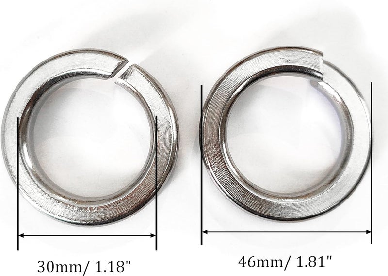 NACX M30 Split Lock Washer, 304 Stainless Steel Spring Lock Washer, 4Pcs - Image 2