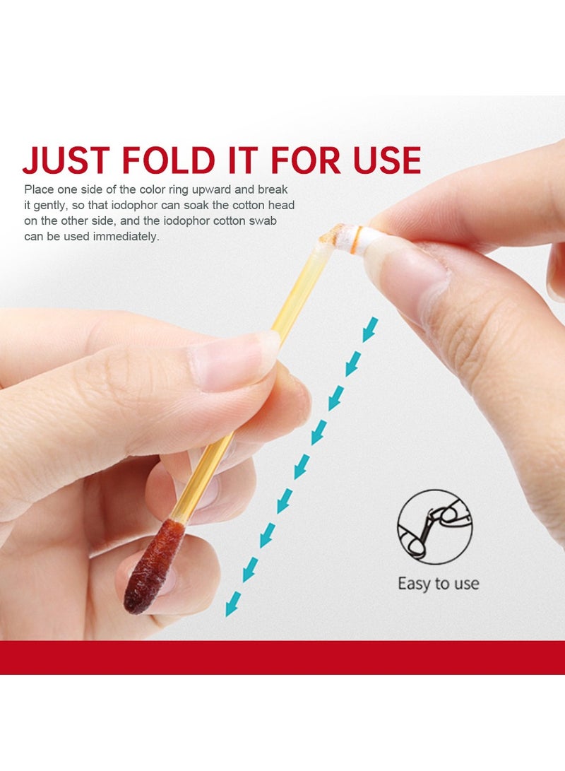 Sumifun Disposable Iodine Cotton Swabs, Suitable for Home, Travel, and Emergency Disinfection, 50 Count - Image 3