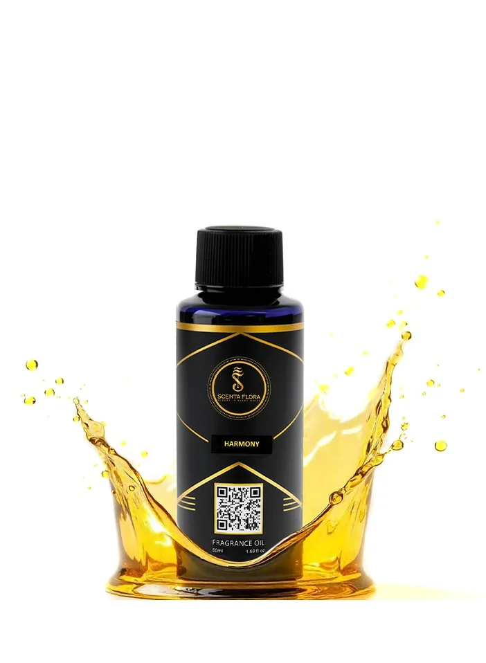 سينتا فلورا زيت عطري "Harmony" من SCENTA FLORA لأجهزة نشر الروائح والعلاج العطري (50 مل) | معتمد من IFRA | مزيج من الياسمين والروائح الزهرية والعنبر | مثالي لغرف المعيشة أو غرف النوم أو المكاتب.