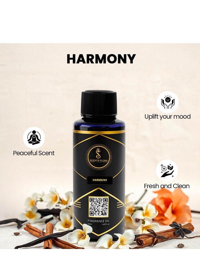 HARMONY - Diffuser Aroma Oil  | A Blend of Jasmine, Floral, and Amber | Ideal for living rooms, bedrooms, or offices | Designed to Enrich Any Space - Aromatherapy (50ml) - pzsku/Z60D61CDCC1DFCB3D7F01Z/45/_/1733736673/dd8205b6-6a11-4a46-9067-b48a3f1efdab