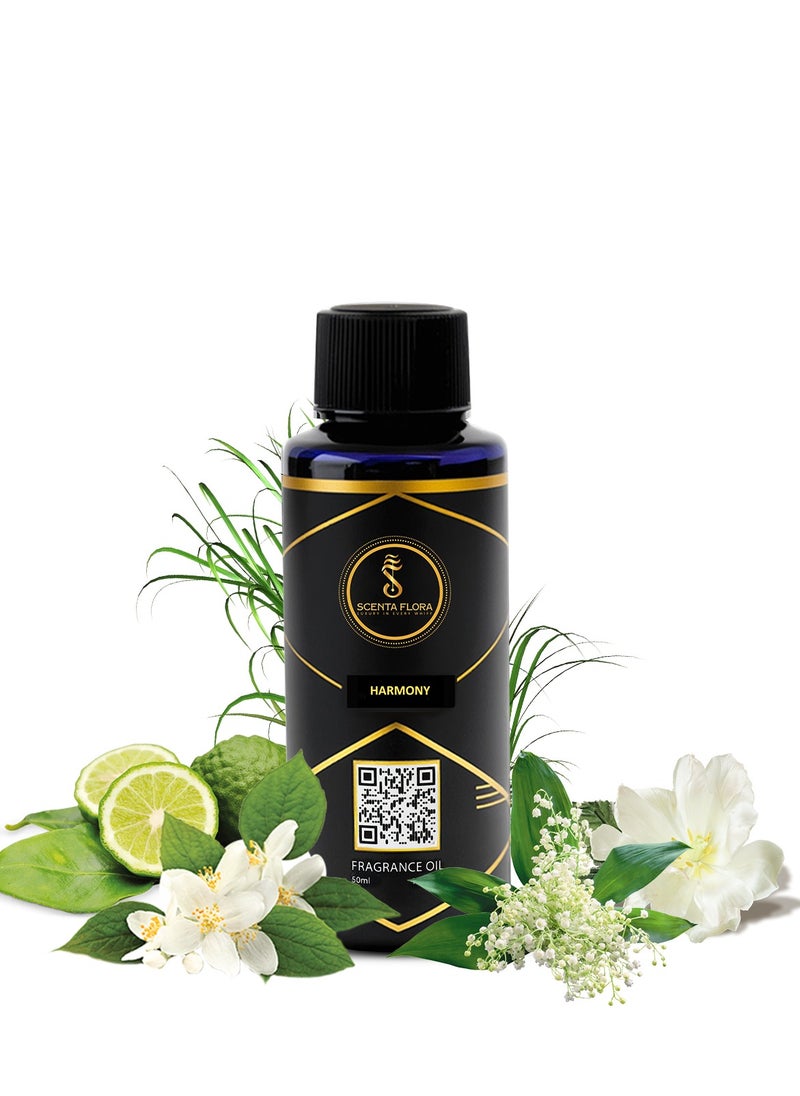 HARMONY - Diffuser Aroma Oil  | A Blend of Jasmine, Floral, and Amber | Ideal for living rooms, bedrooms, or offices | Designed to Enrich Any Space - Aromatherapy (50ml) - pzsku/Z60D61CDCC1DFCB3D7F01Z/45/_/1733736684/ea1de7c0-2338-474e-af13-7ddaa611af61