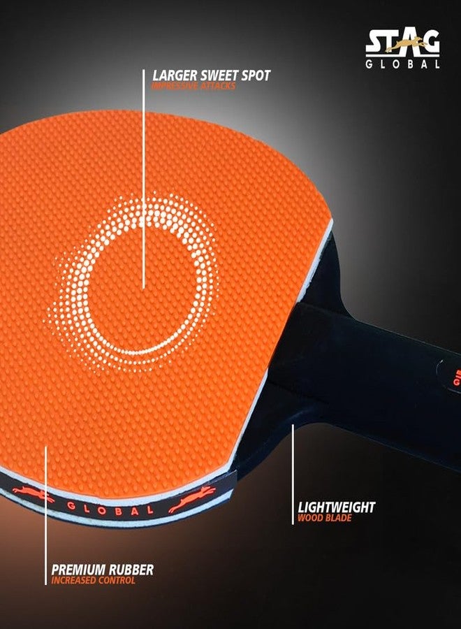 STAG GLOBAL (New Launch) STAG Global Series Table Tennis Racket | Lightweight |FUNPLAY & Beginners | Multi-Color (Series 2 Orange Racket) - Image 4