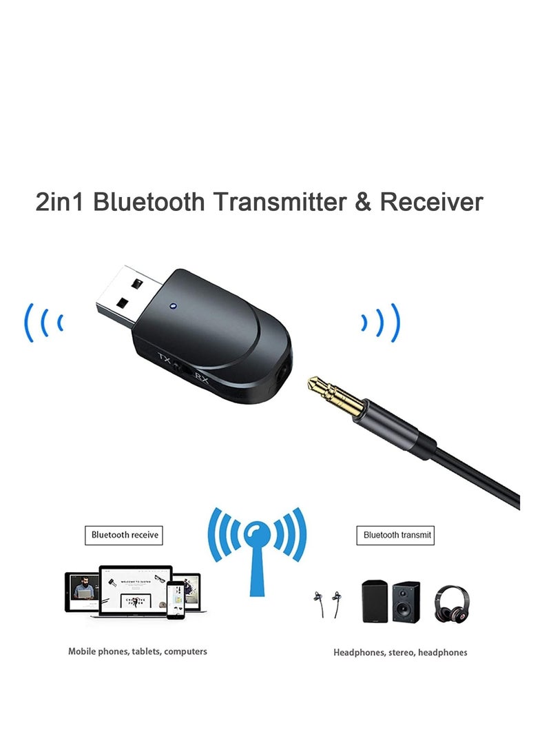 Bluetooth 5.0 Adapter, Aux to Bluetooth Converter, Usb to Bluetooth Receiver, Plug and Play Bluetooth, Bluetooth Transmitter Receiver, Bluetooth Audio Connectivity, USB Audio Receiver, for Pc/Tv/Car - Image 5