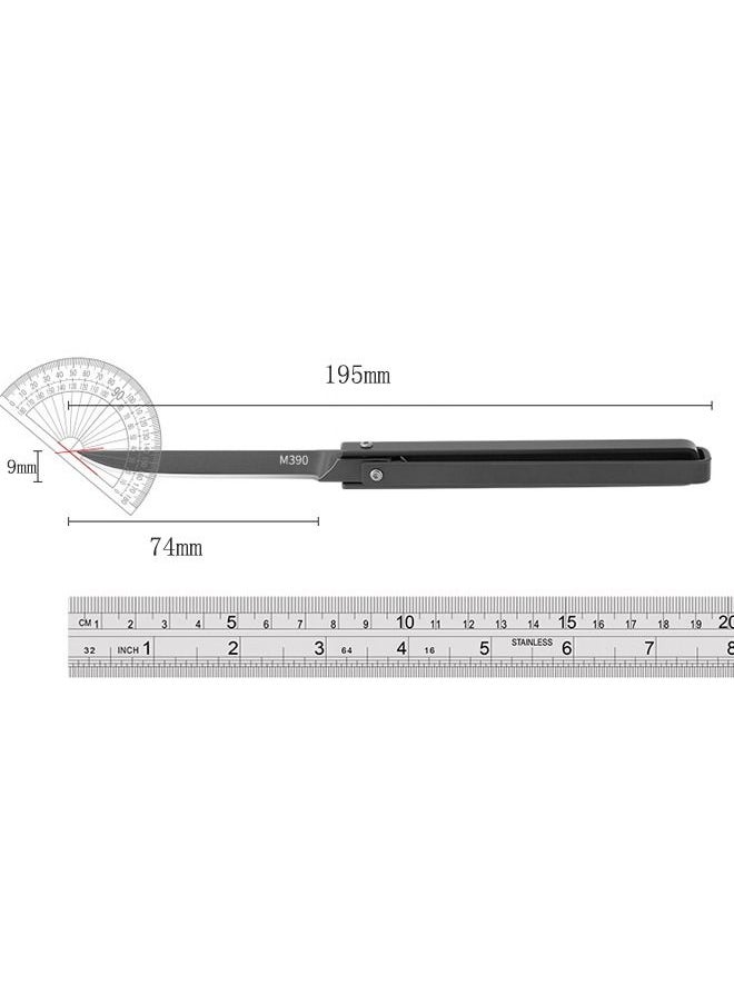 Kelesa - Mechanical folding knife 195mm with leather case, M390 steel material, suitable for outdoor, camping, fishing. - Image 1