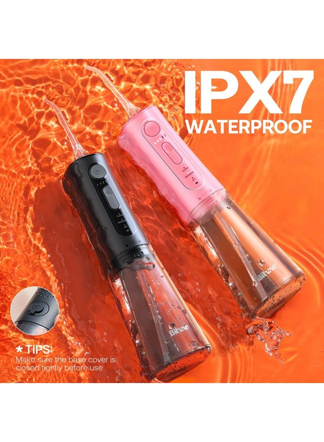 Bitvae C5 Water Flosser 2 Packs For Adult, Cordless Water Teeth Cleaner Picks, 3 Modes 5 Intensities, Rechargeable Water Dental Picks For Cleaning With 12 Tips, Gifts For Men/Women, Black & Pink - Image 4