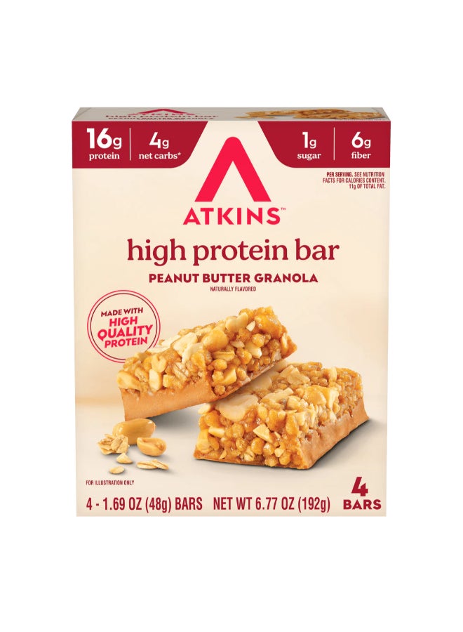 Atkins بار وجبة بروتين زبدة الفول السوداني جرانولا 8 بار 1.69 أونصة (48 جرام) لكل منها - Image 4
