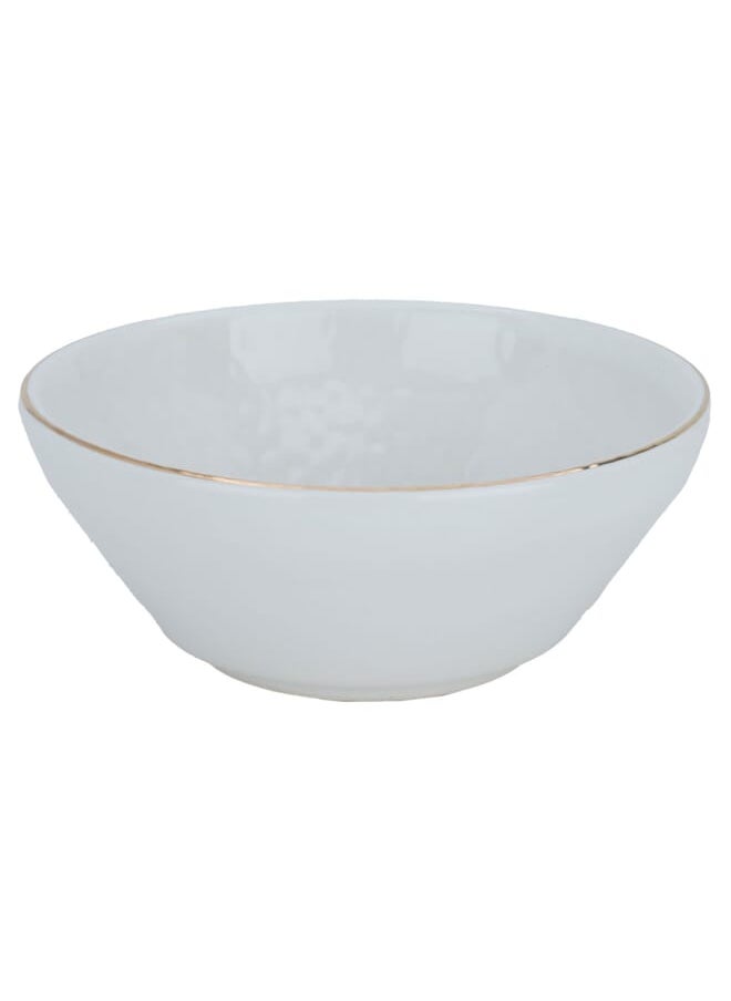 Alsaif Gallery White porcelain soup bowl with gold font, 12 cm  - Image 1