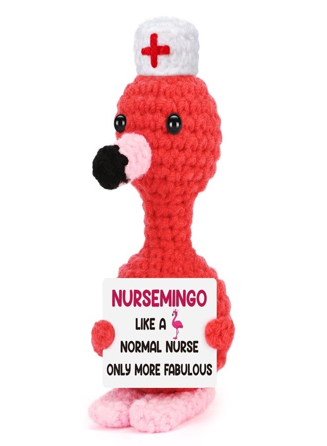 BdayPtion Nurses Appreciation Gifts for Women, Nurses Week Gifts for RN Thank You Gift for Practitioner LPN Nurse Graduation Gift for Nursing School Students Handmade Crochet Flamingo Presents - Image 1
